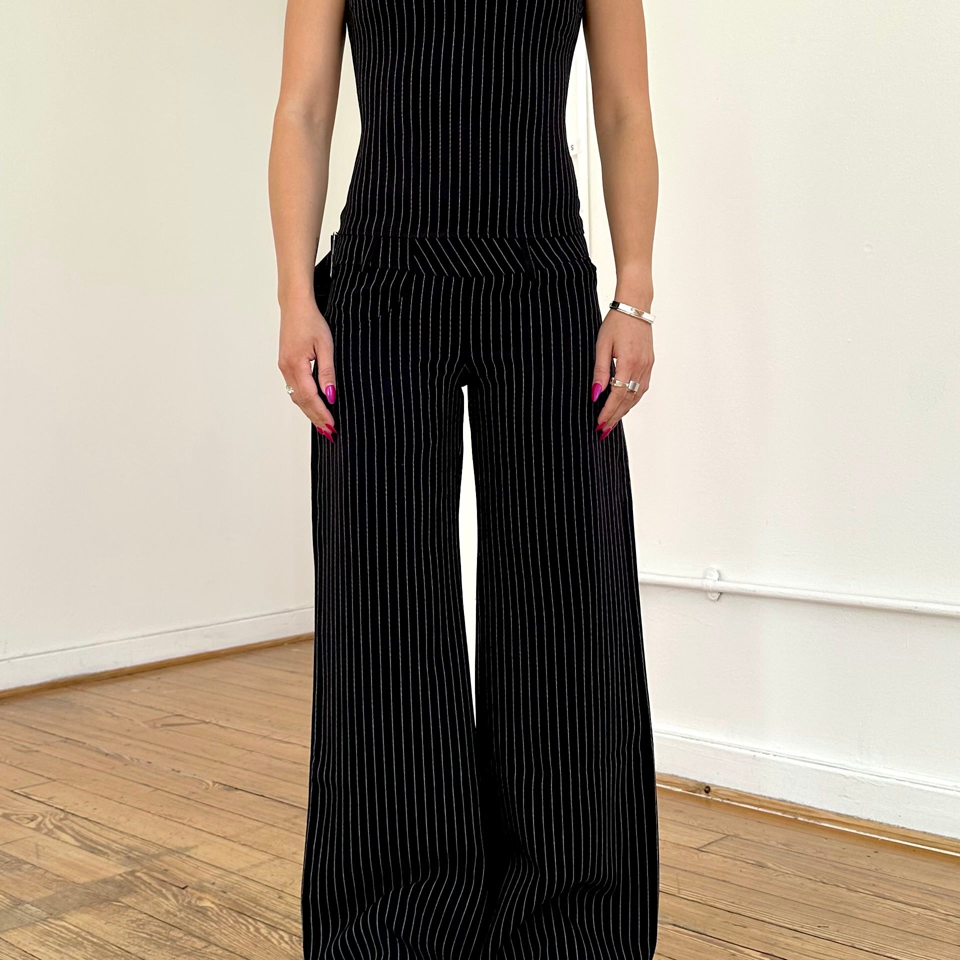 pantalon romain - rayures noires