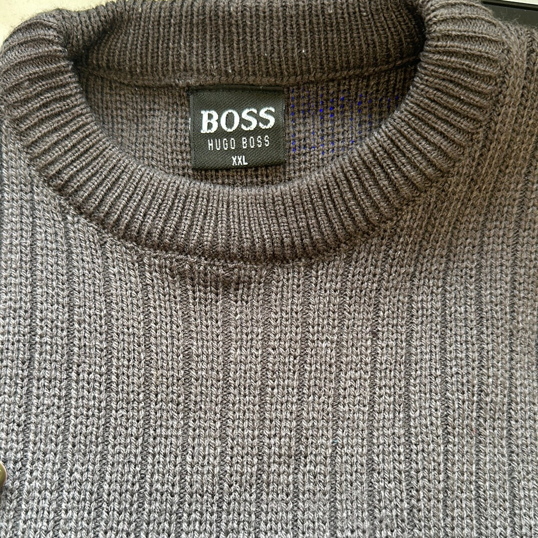 vintage grey boss knitted jumper