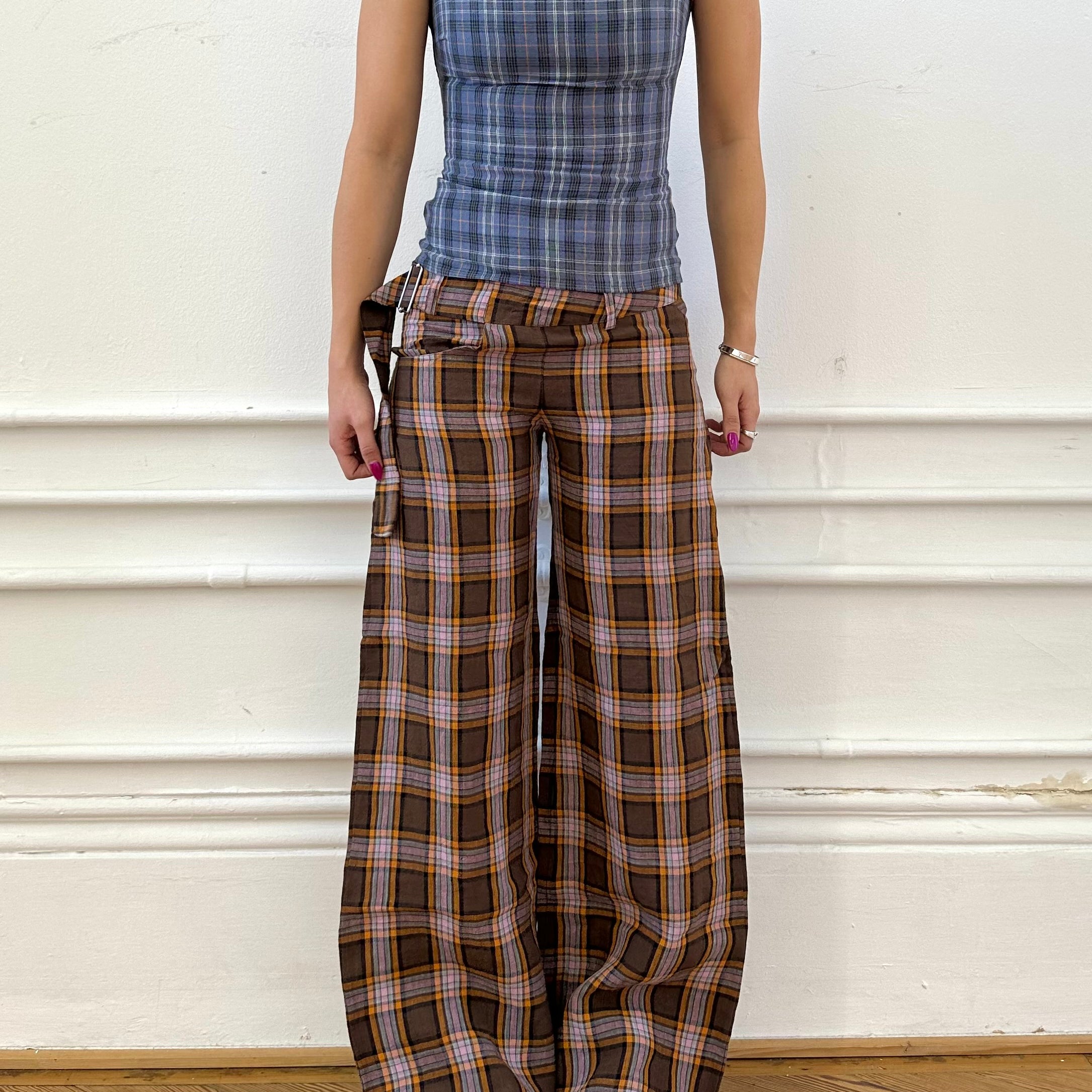 roman trouser - coral linen