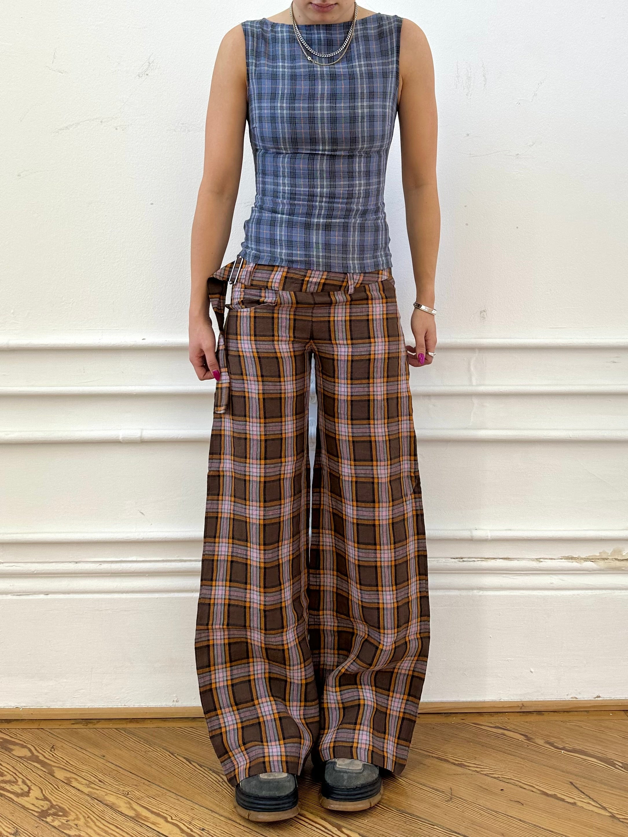 roman trouser - coral linen