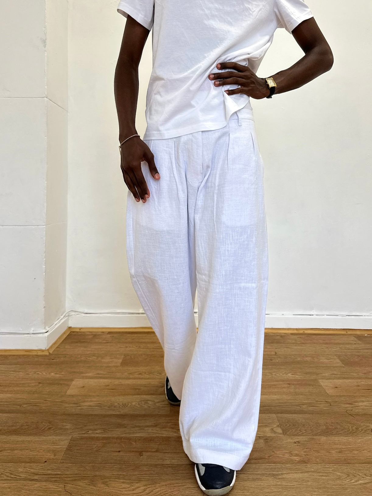 Parker-Hose – weißes Leinen