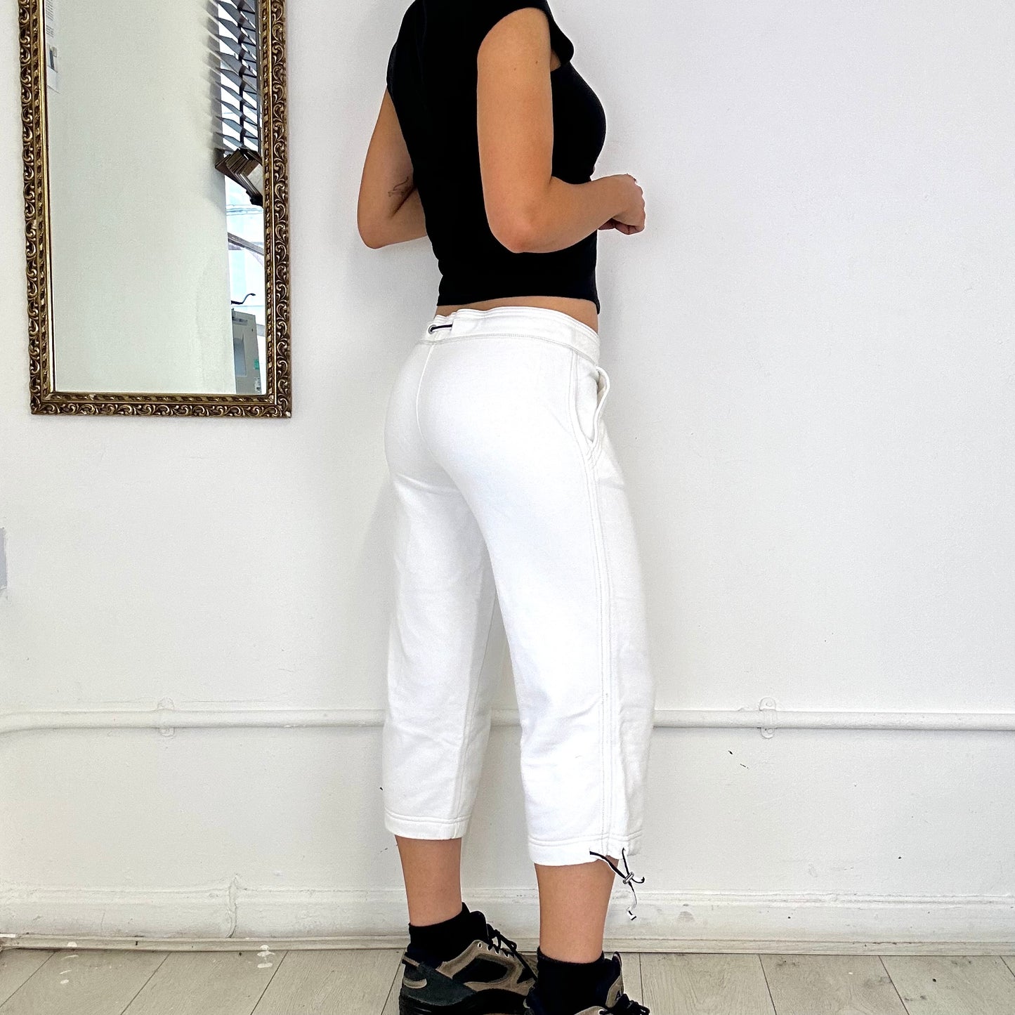 espirit white capri jogger bottoms