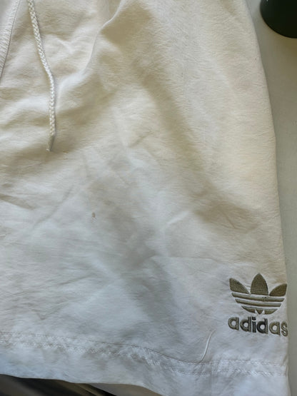 baggy white adidas track shorts