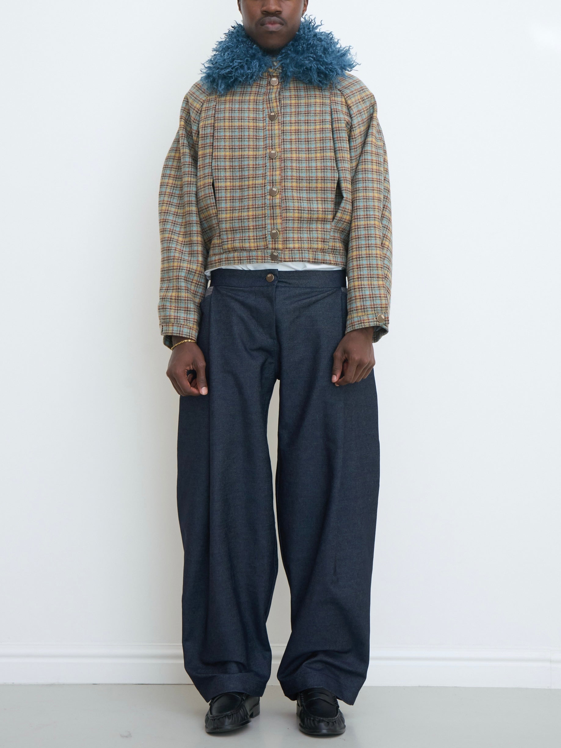 arden jacket - sandstone plaid wool
