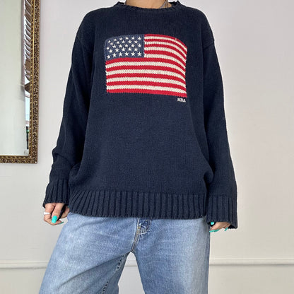 vintage USA flag knitted jumper