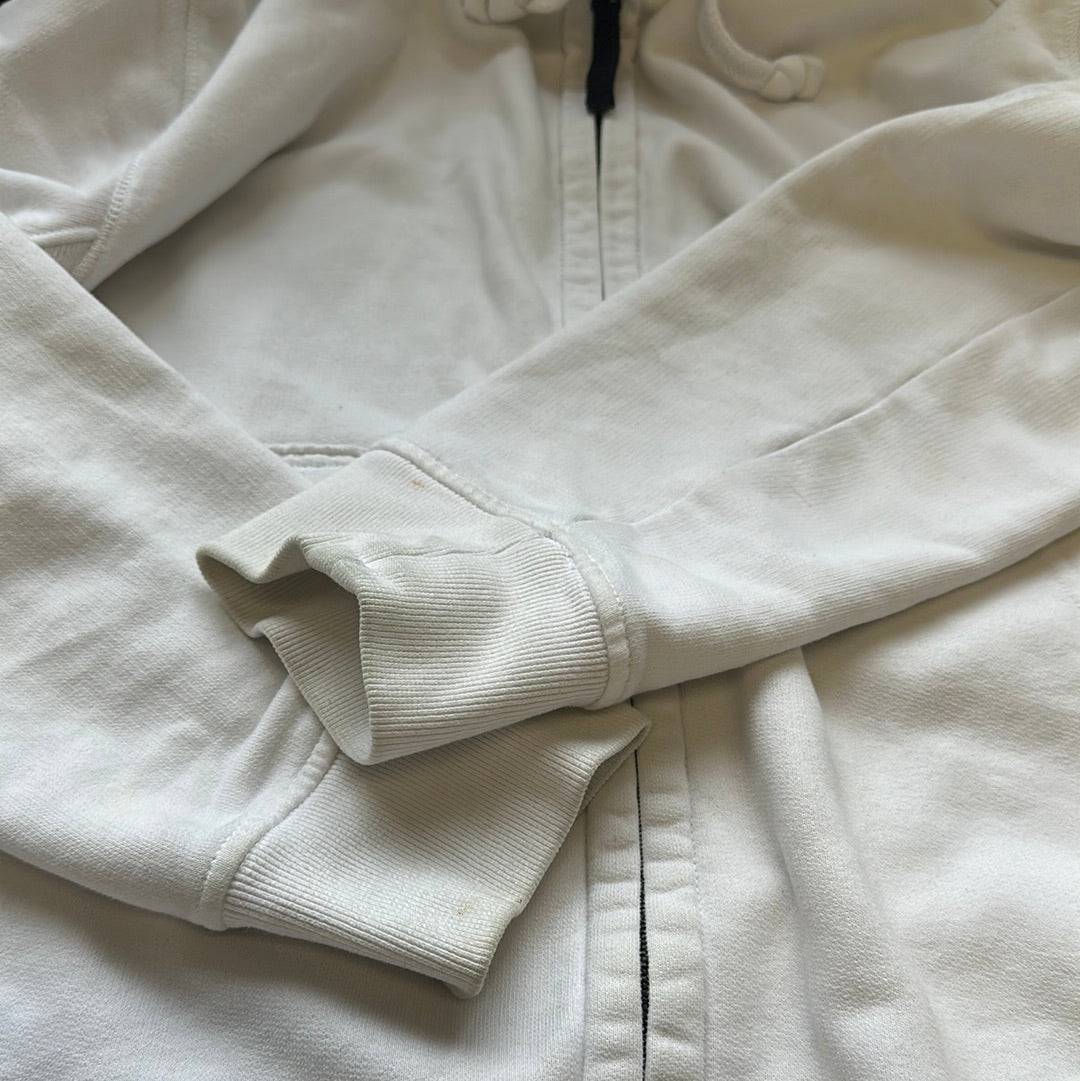 stone island white zip up hoodie