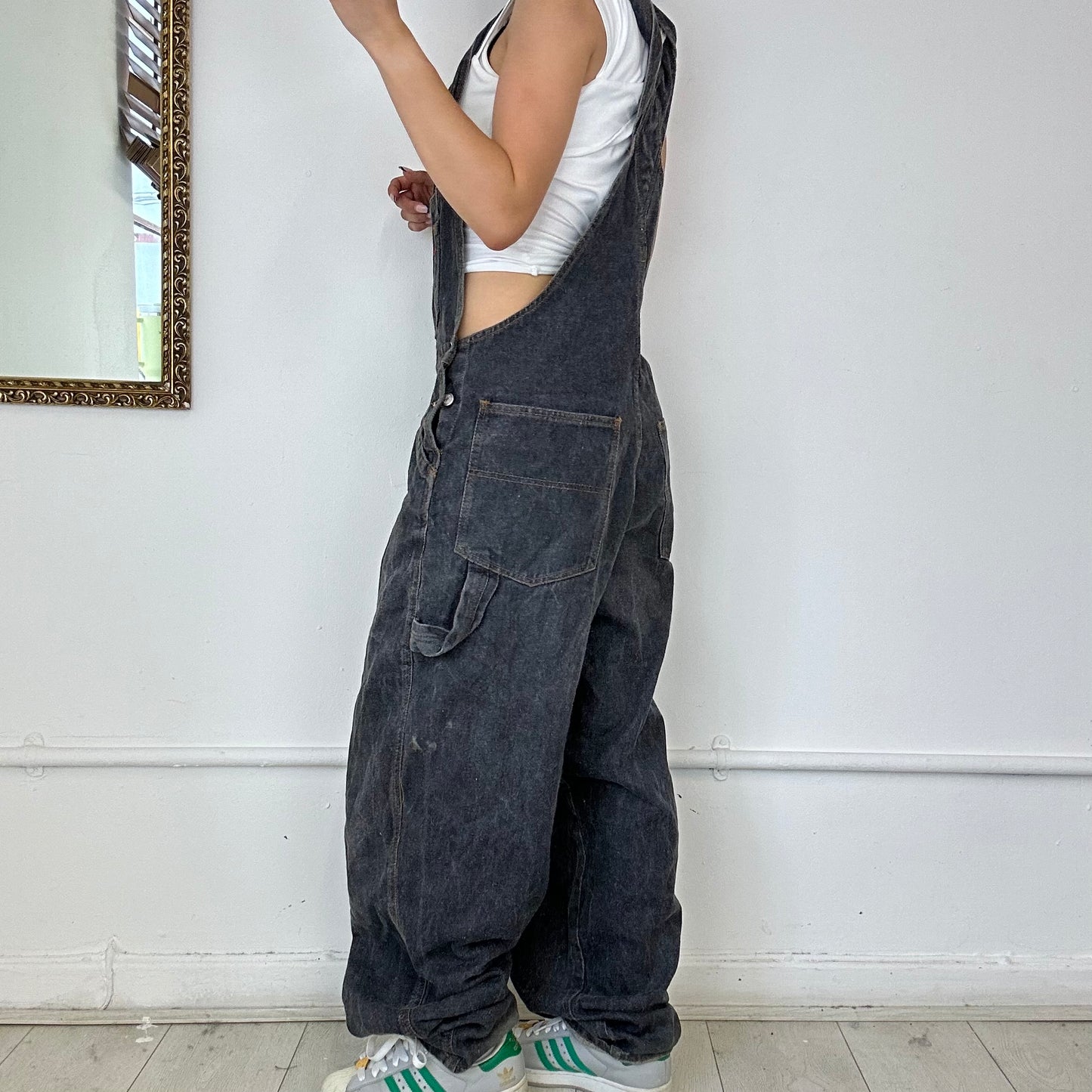 vintage grey baggy dungarees