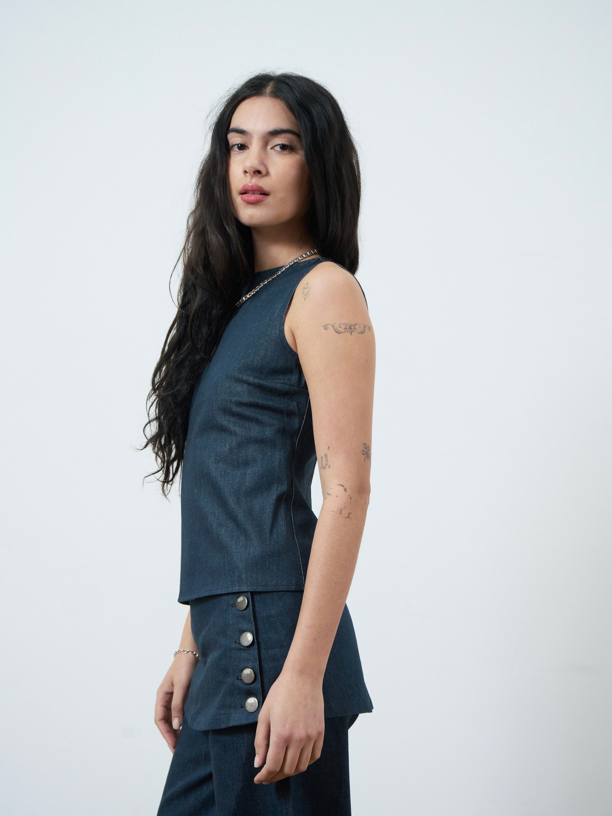 charlie top - navy denim