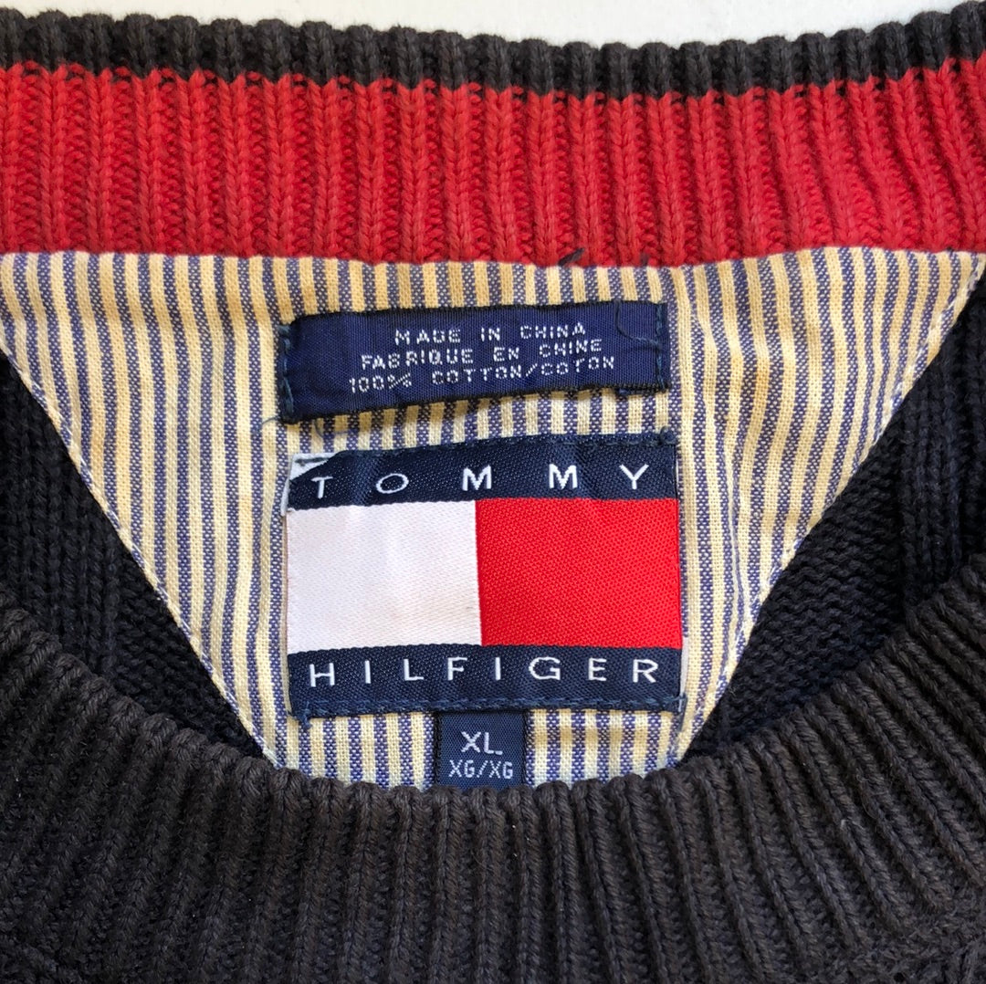 tommy hilfiger striped knitted jumper