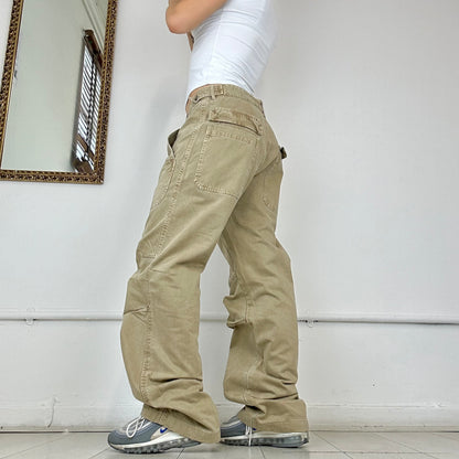 khaki baggy cargo trousers