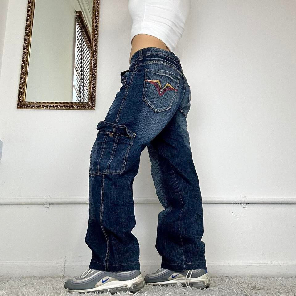 baggy wide leg cargo jeans