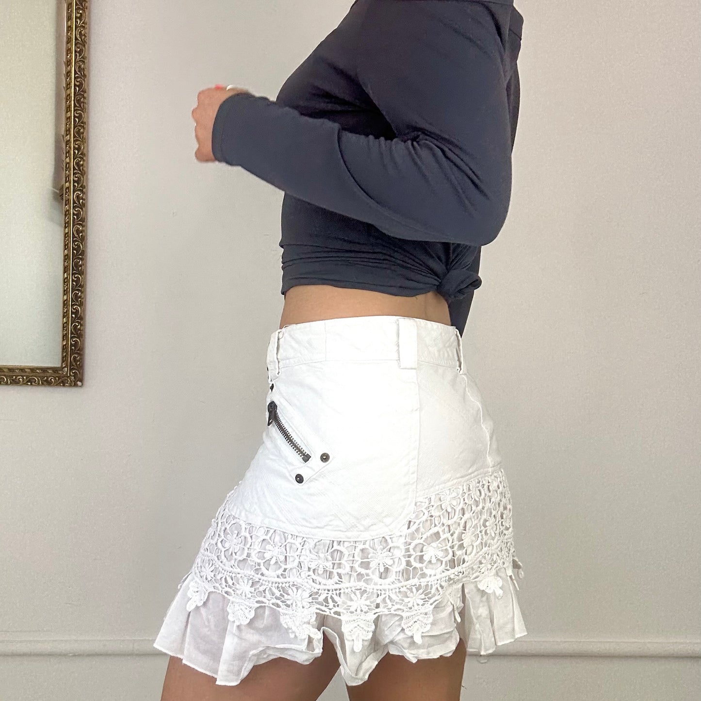 white morgan de toi layered mini skirt