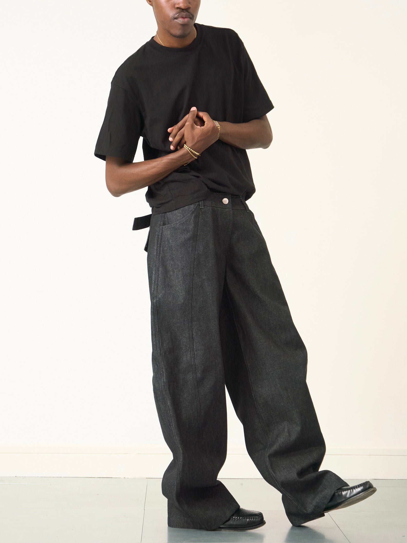 balloon jean - dark grey denim