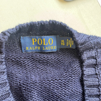 vintage navy polo knit jumper by ralph lauren