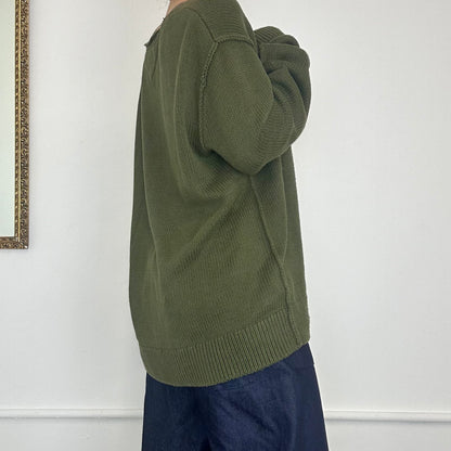 baggy khaki knit jumper by tommy hilfiger