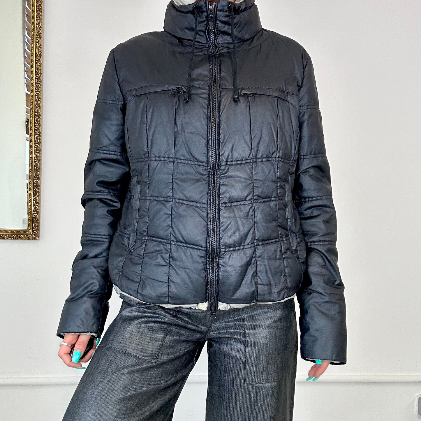 vintage armani jeans puffer coat