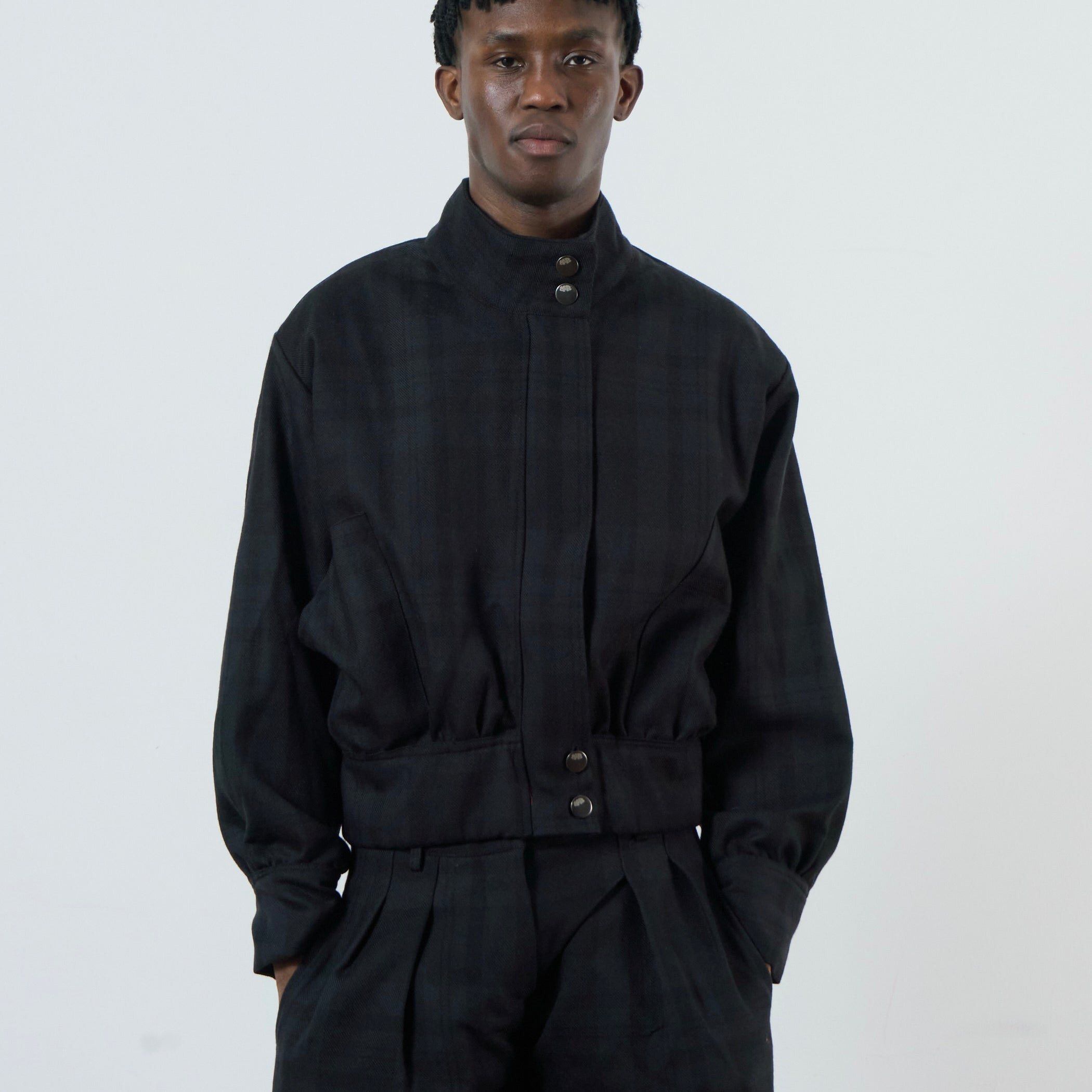 slouch jacket - black wool