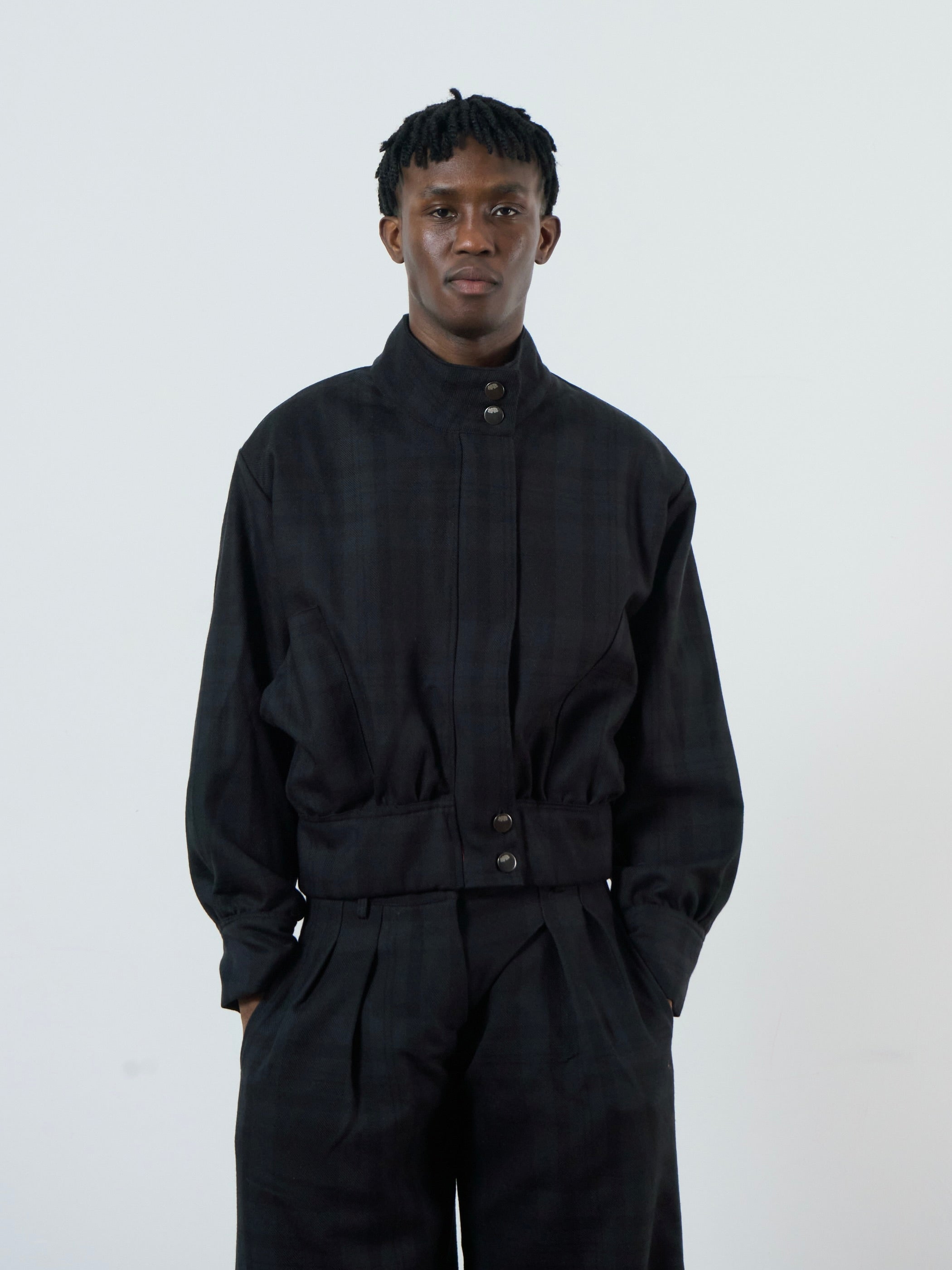 slouch jacket - black wool