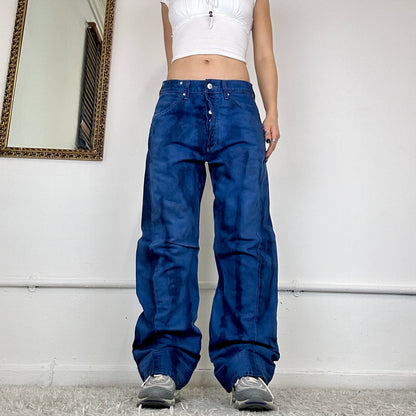 wide leg two tone blue levis jeans