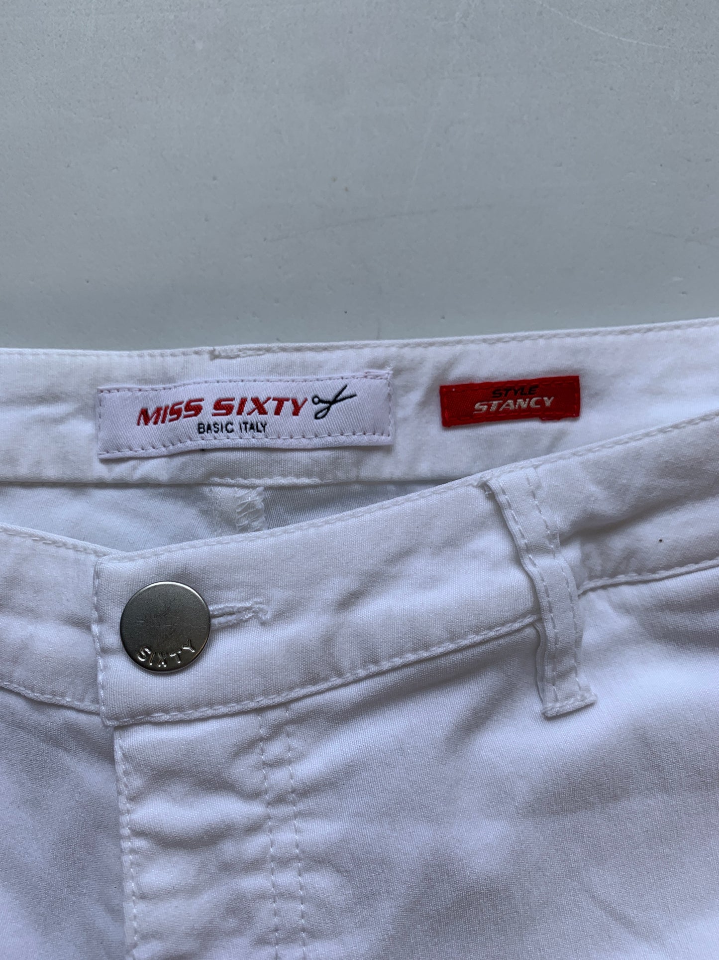 miss sixty white flared trousers