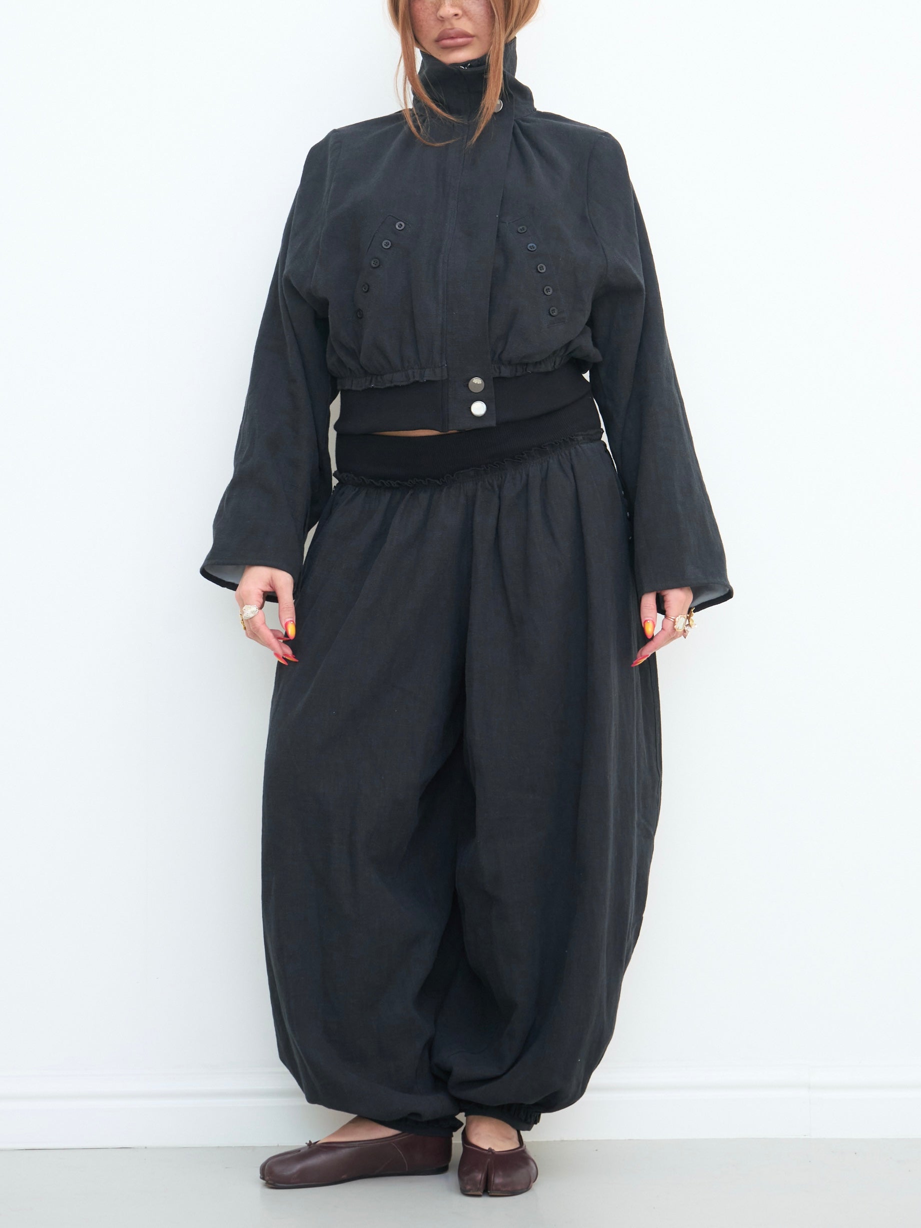 noa jacket - black linen