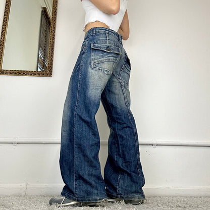 00's wide leg cargo jeans