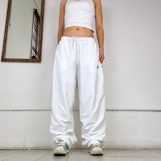 adidas baggy white tracksuit trousers