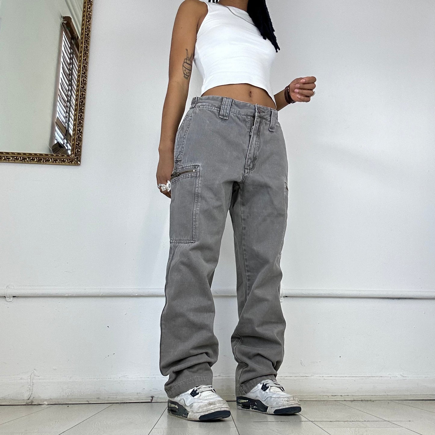 00s grey cargo trousers