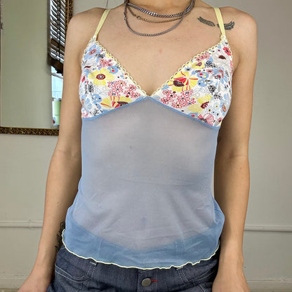 00's sheer mesh cami top