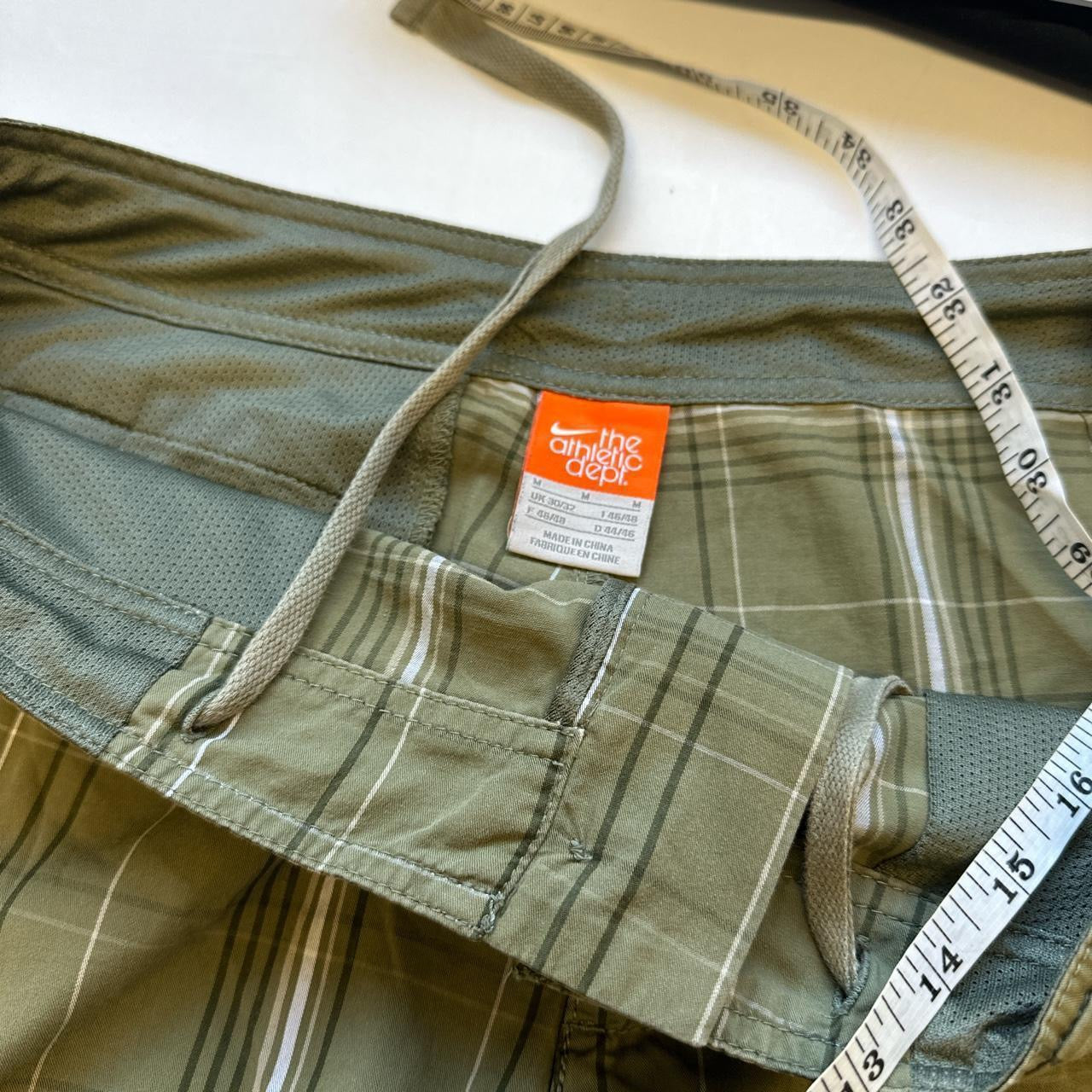 nike khaki checkered shorts