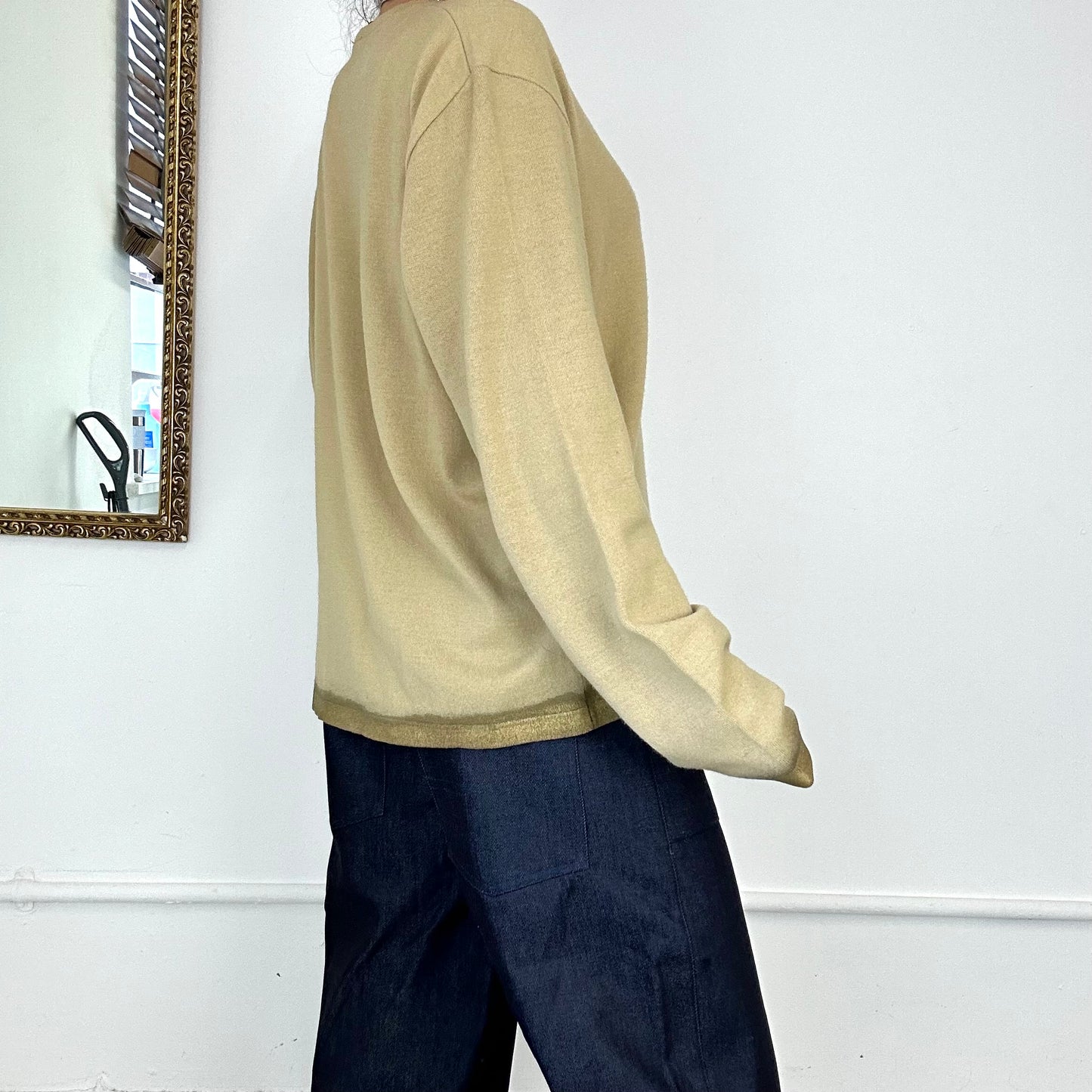 vintage versace beige cashmere knitted jumper