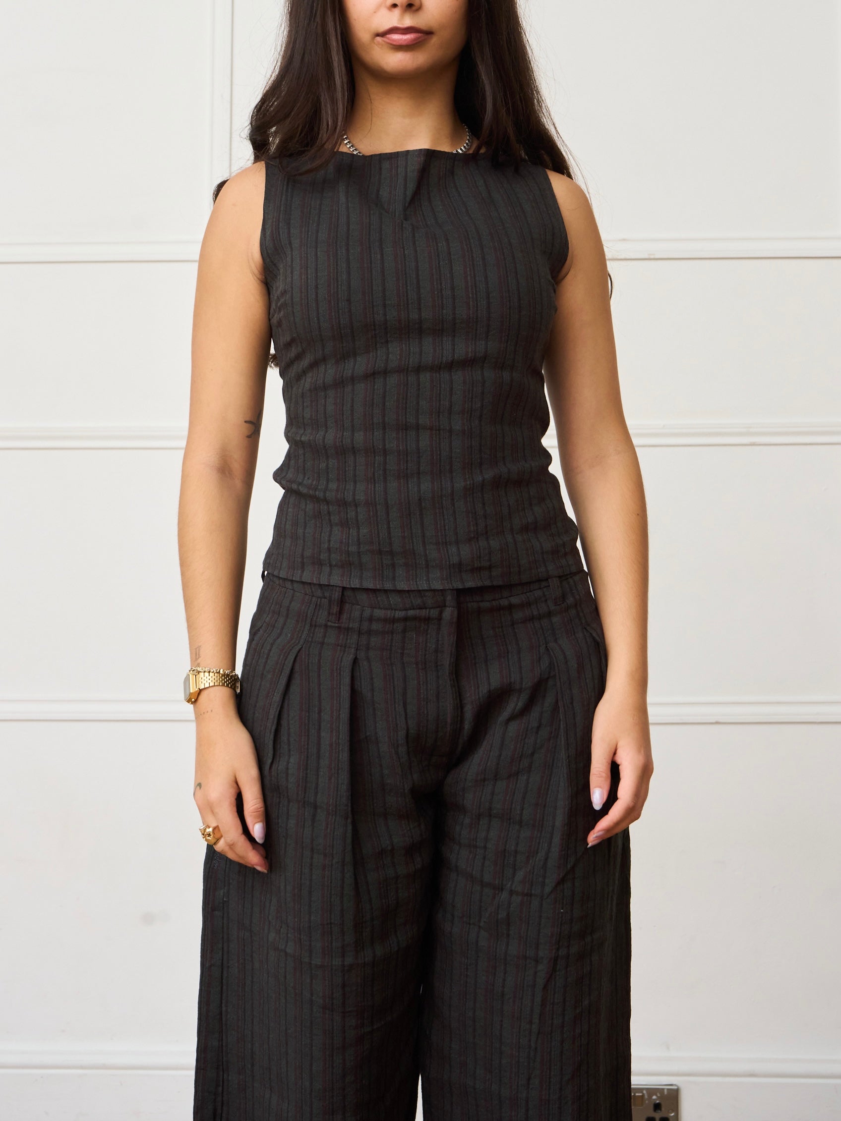 charlie top - cinder linen