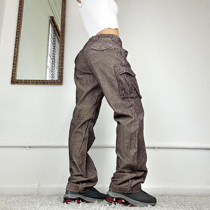 wide leg corduroy cargo trousers