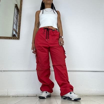 vintage red cargo diesel trousers