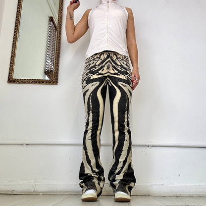 vintage just cavalli sparkly patterned flared trousers