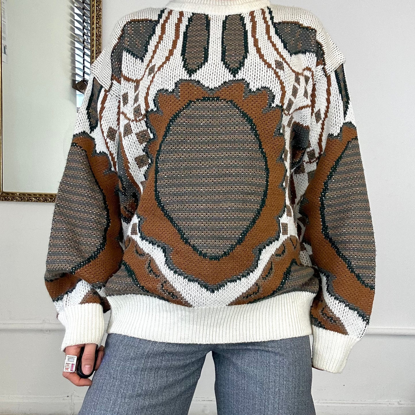 vintage patterned knitted jumper