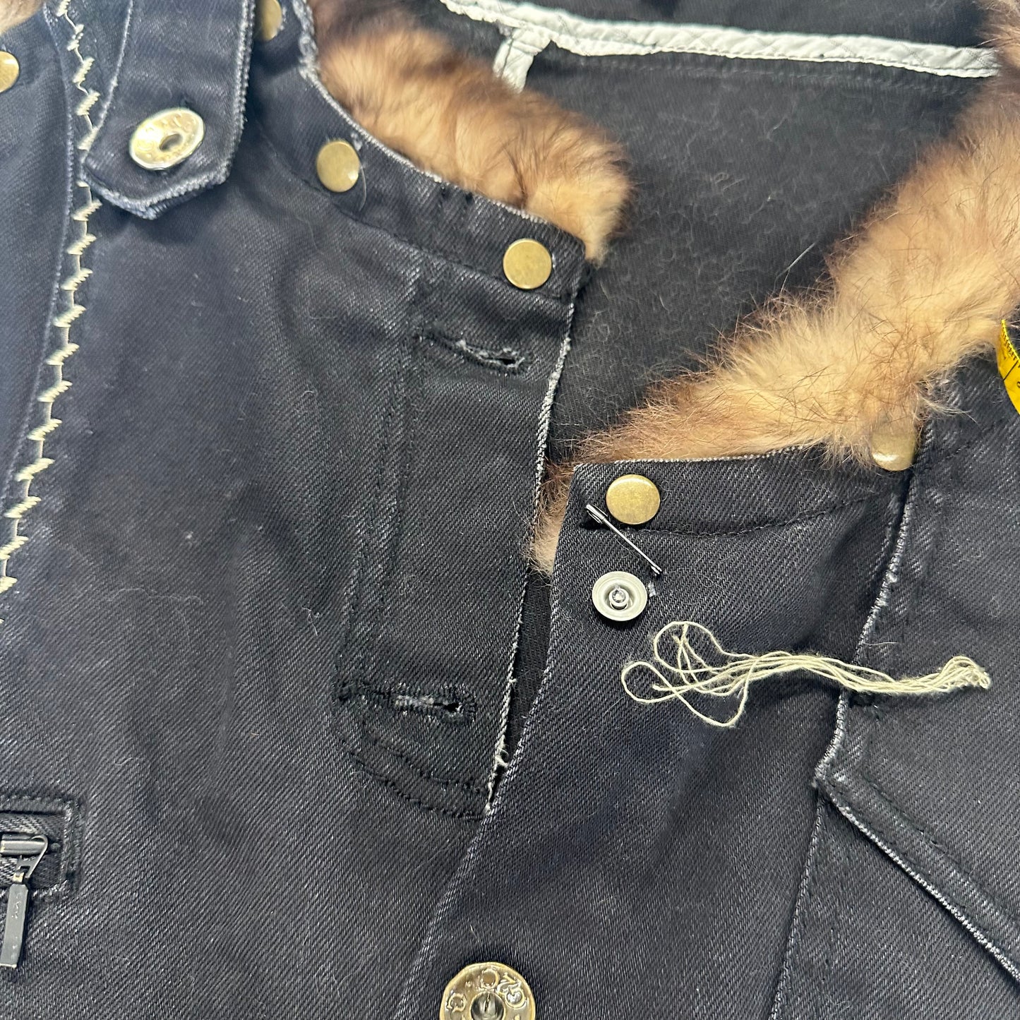 vintage real fur trim waistcoat