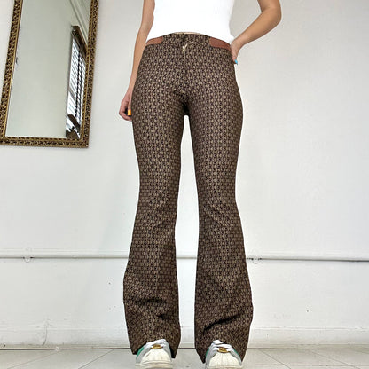 boyco italian flared printed monogram trousers