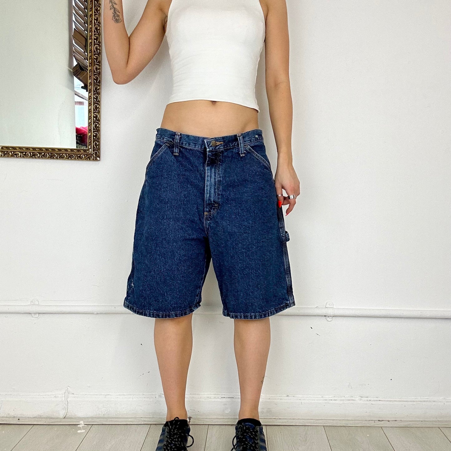 vintage denim cargo shorts