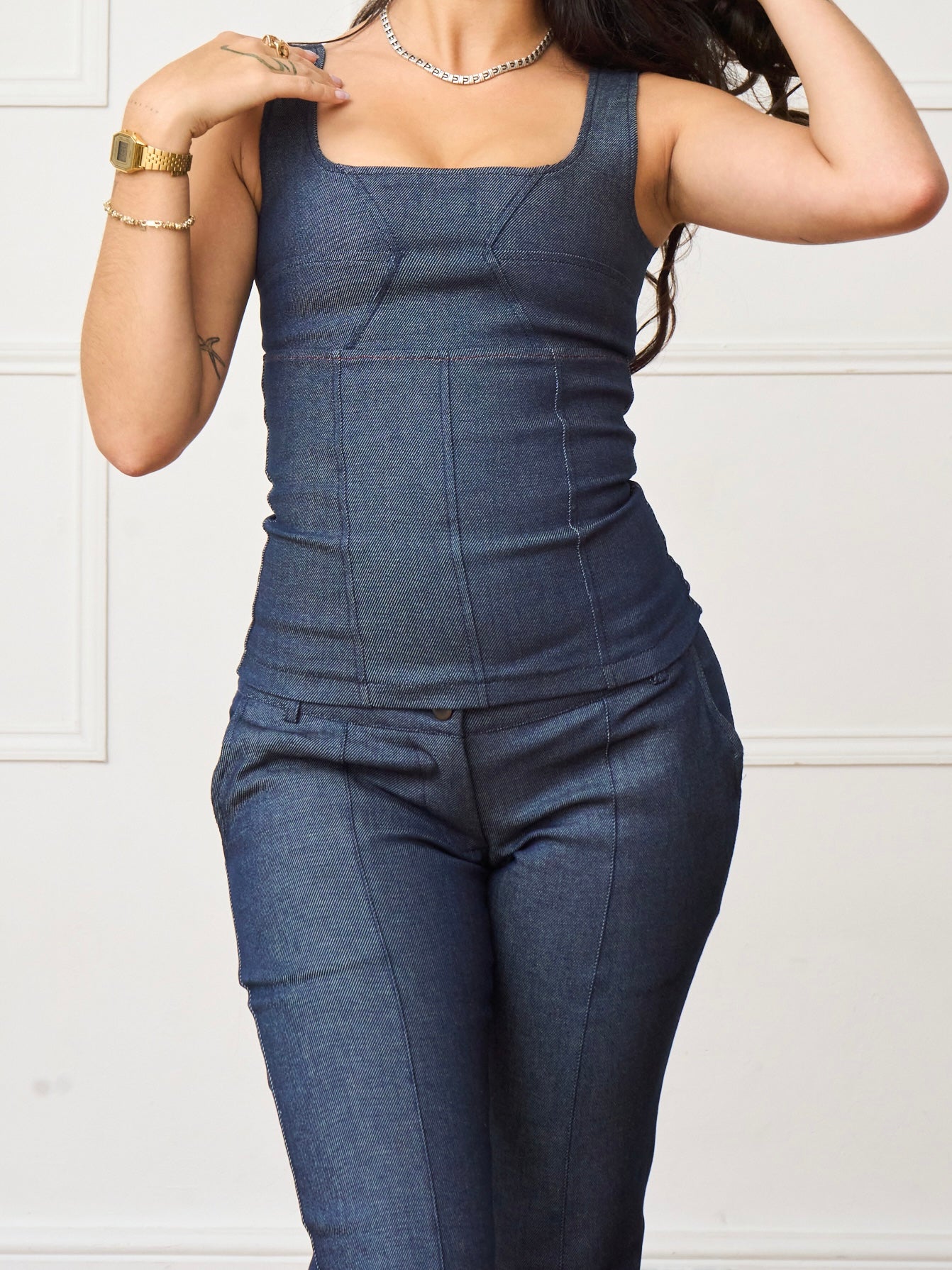 ellis top - navy denim