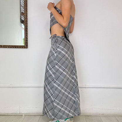 90s co-ord grey checkered set