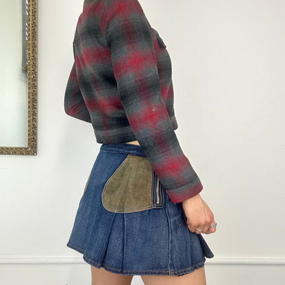 2000's cropped checkered jacket