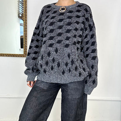 vintage patterned knit wool jumper