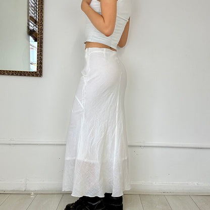 white flowy maxi skirt