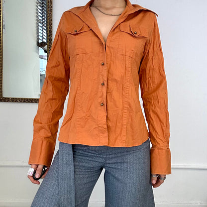 2000'sorange long sleeve blouse