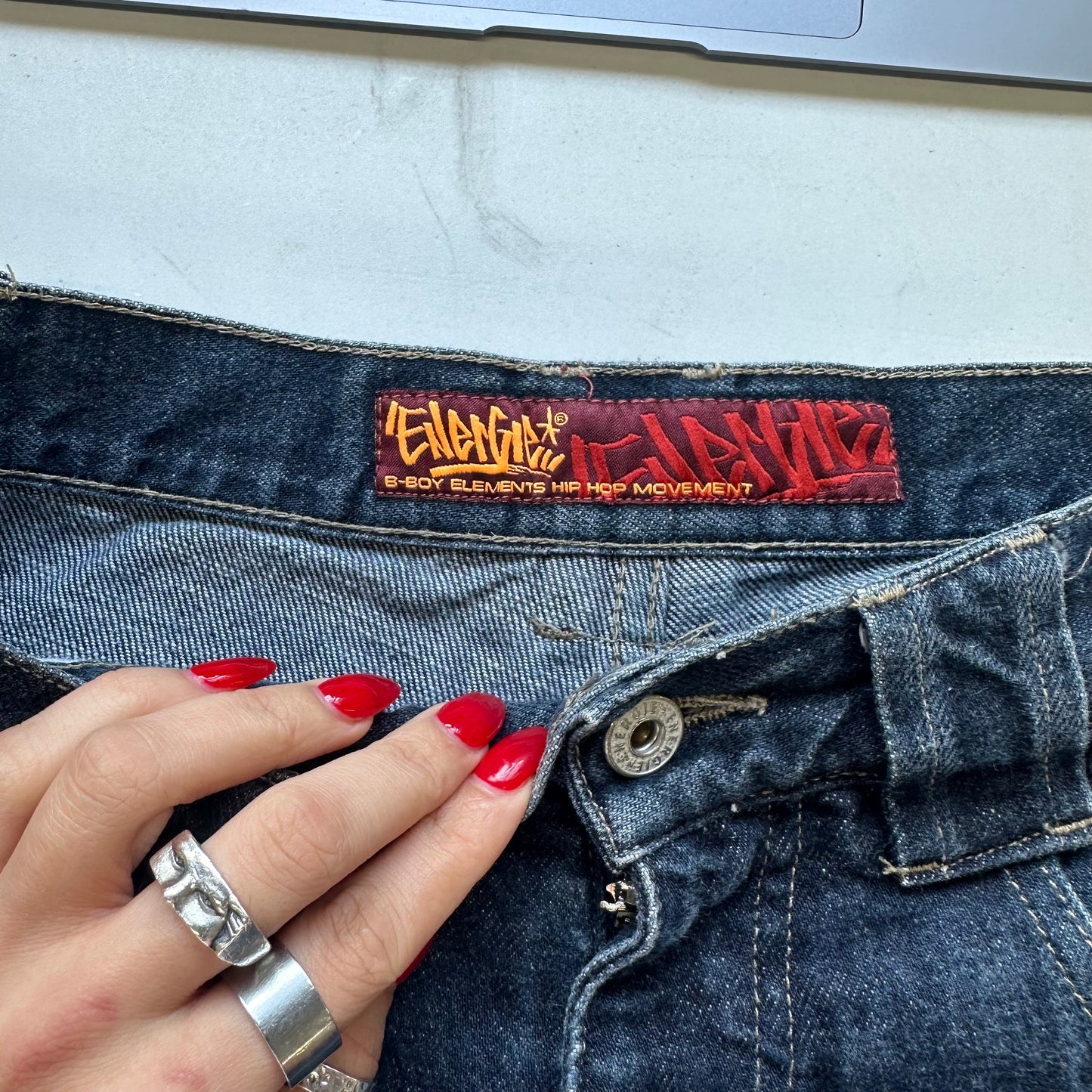 90's dark wash skate jeans by energie