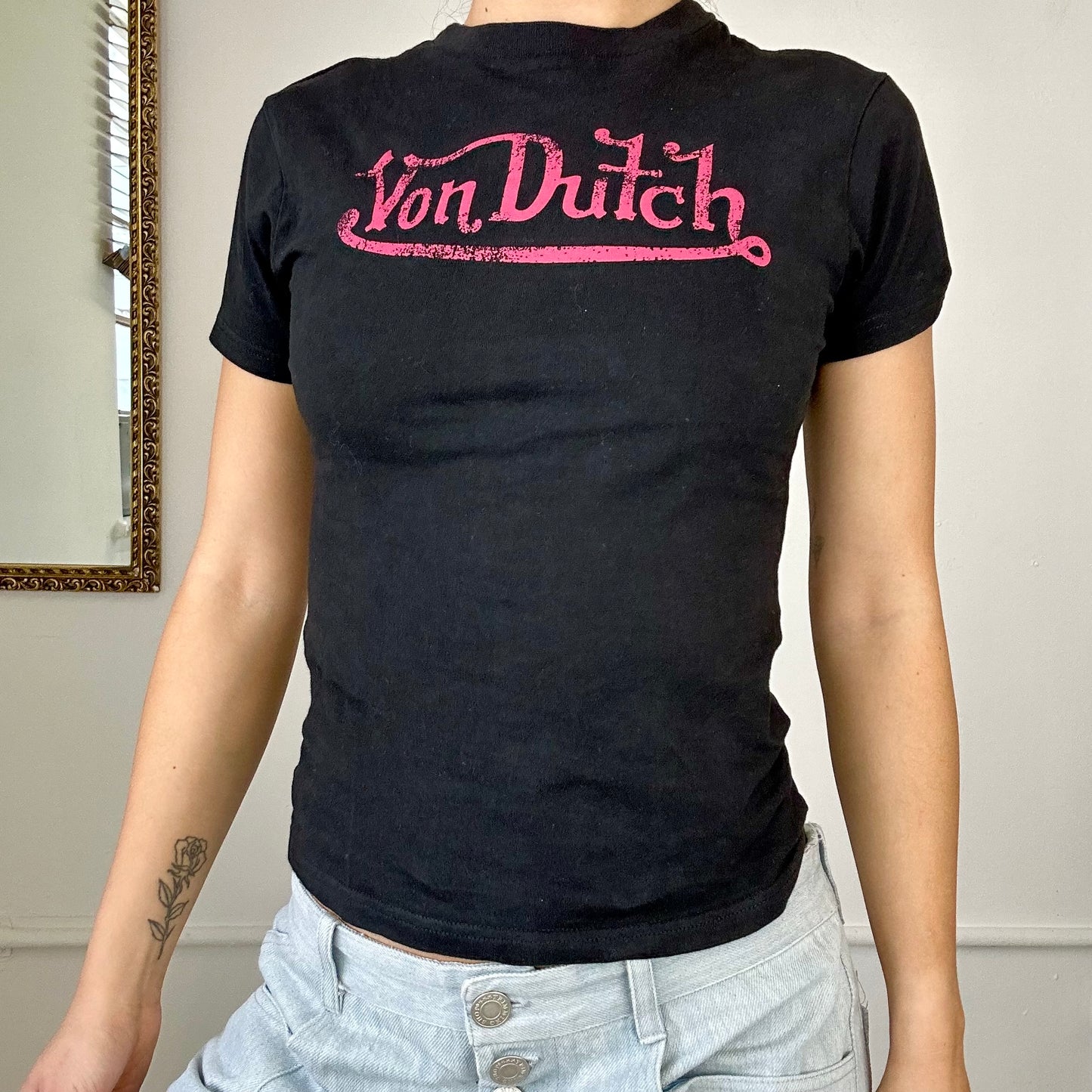 Von Dutch vintage black baby tee