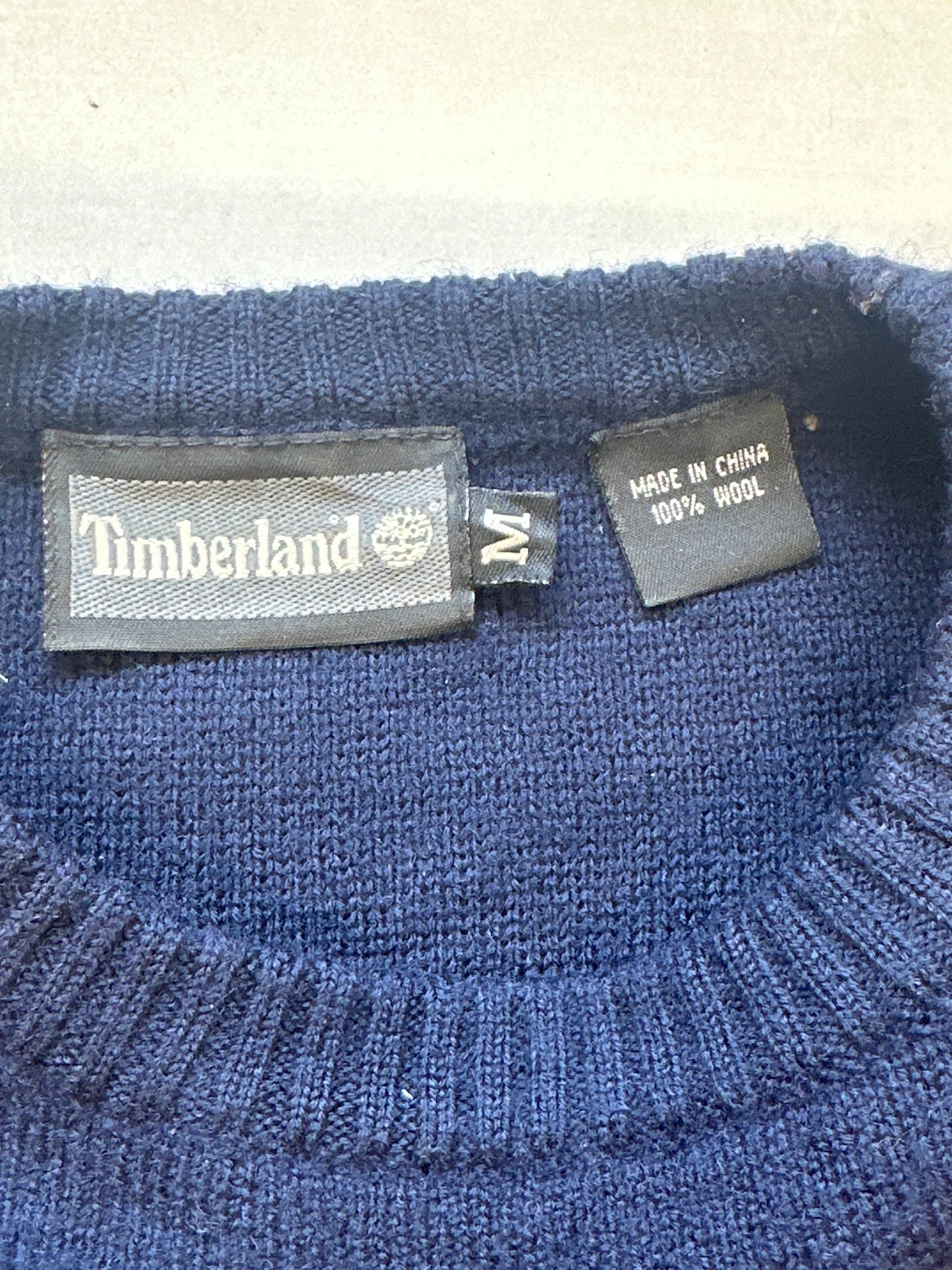 vintage navy timberland knitted jumper