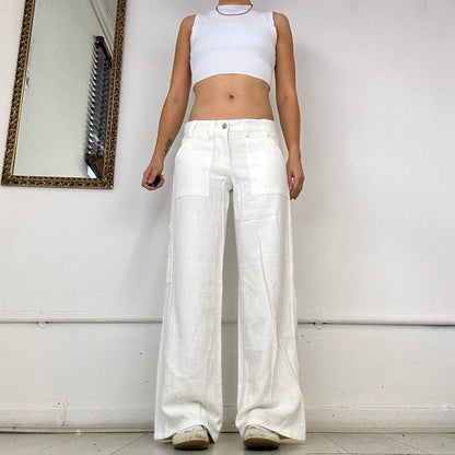 the slouch in white linen - size small - sample