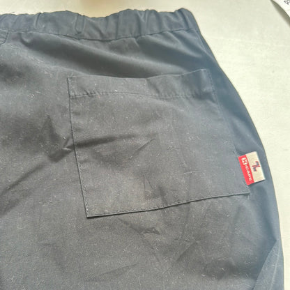 black parachute trousers